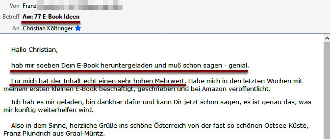 77 E-Book Ideen Feedback Franz